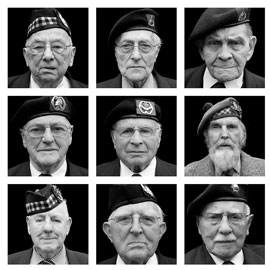 Zwart/wit portretten van veteranen
